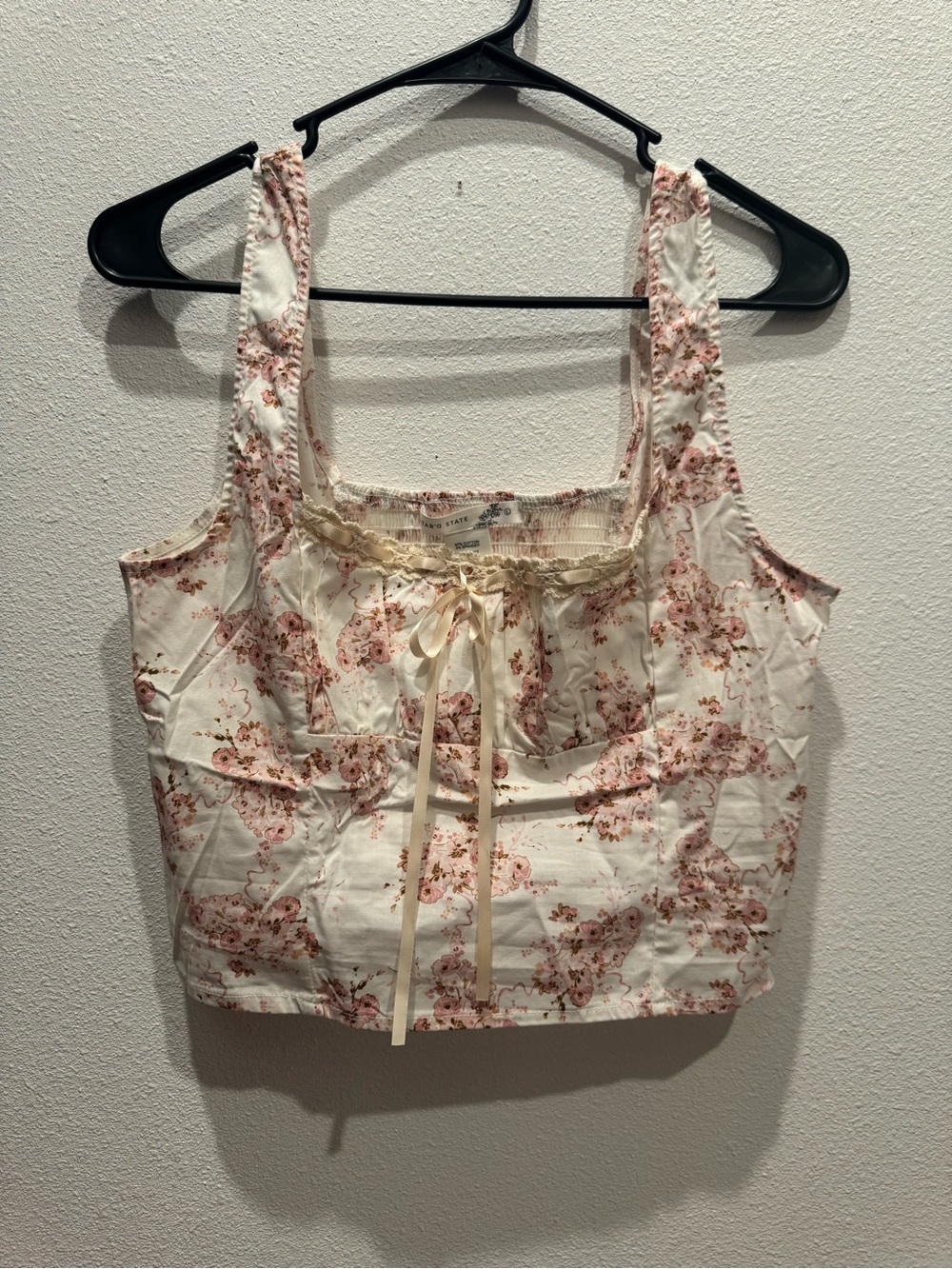 Altar’d State Floral Corset Bustier Tank Top Pink Ivory L NWOT - Picture 2 of 6